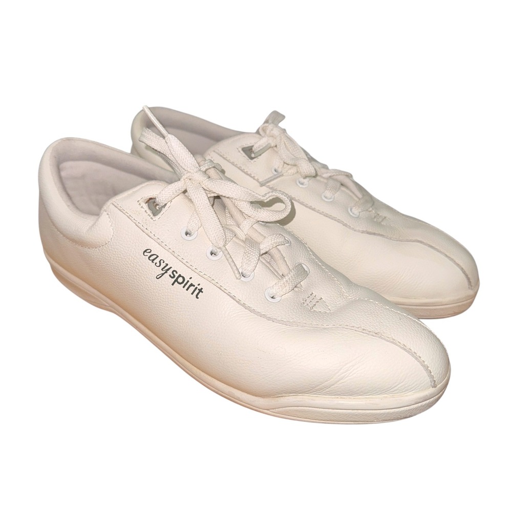 Easy Spirit ESAPI Walking Womens 11B/2A Pre-Owned Sneaker White Leather Lace-Up